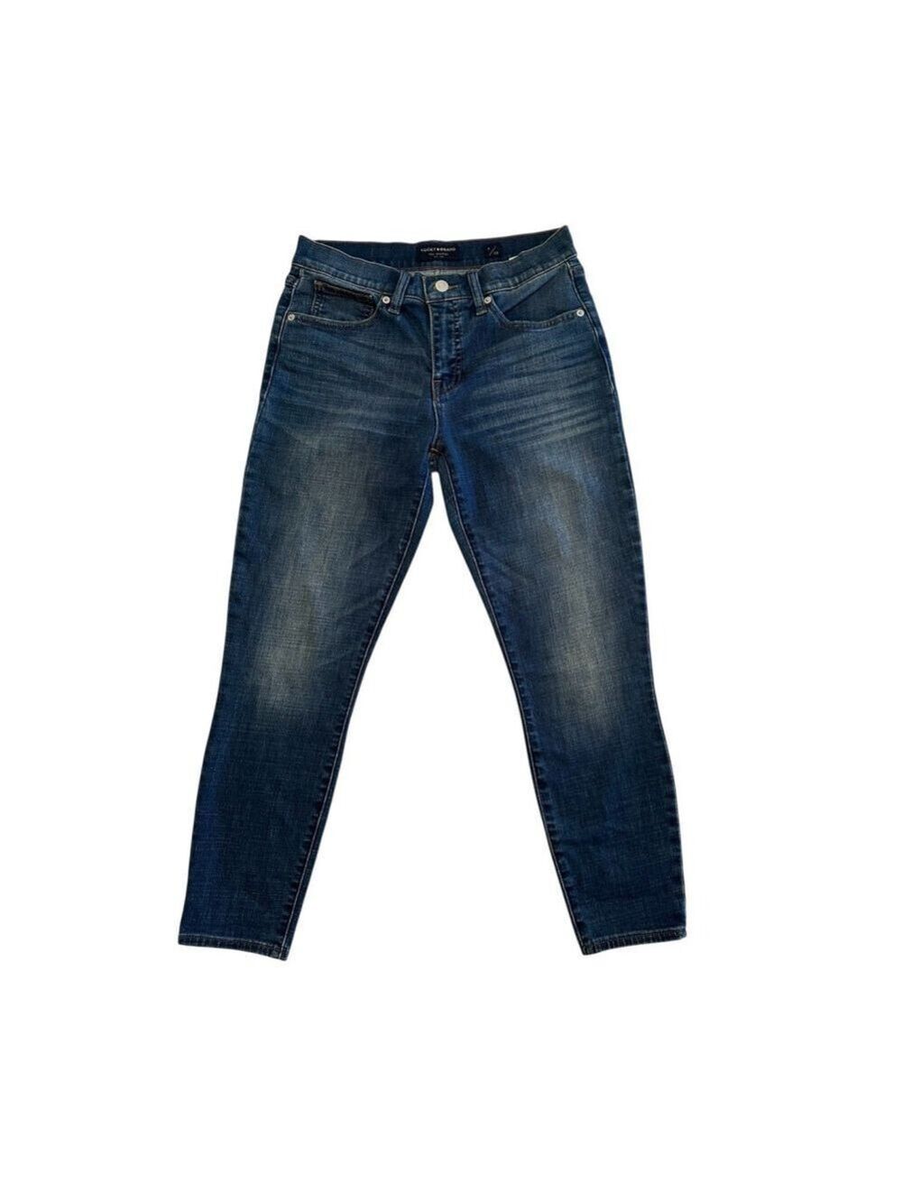 Lucky Brand Mid Rise Crop AVA Jeans Womens Size 6 / 28 Blue Denim Tapered Leg